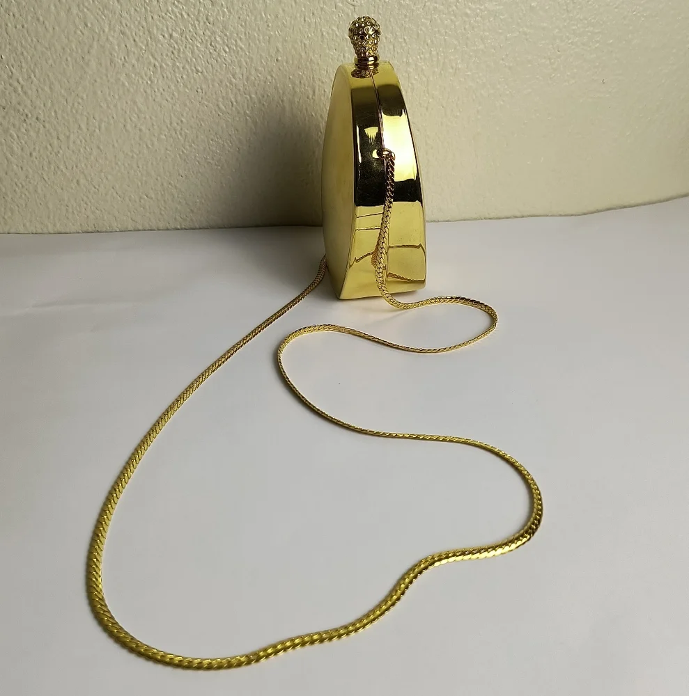 inge Christopher Oval Gold Evening Clutch Y2K Vintage Exquisite